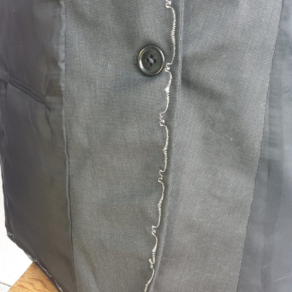 XANADU DESIGNS Black Panther Inspired, Upcycled mens suit coat, made into vest. - Picture 11 of 14